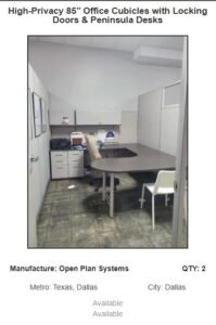 New listing 1 sell office cubicles and furniture